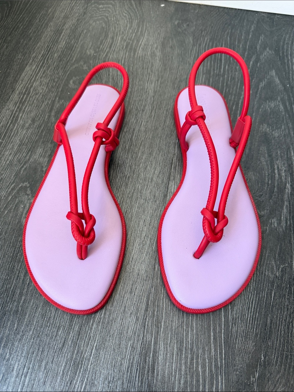 Women's Havainas Pink and Red Knotted Slingback Sandals